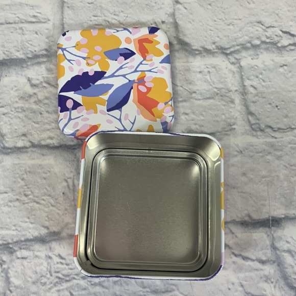 Fossil floral tin Square shape with lid - Picture 6 of 9